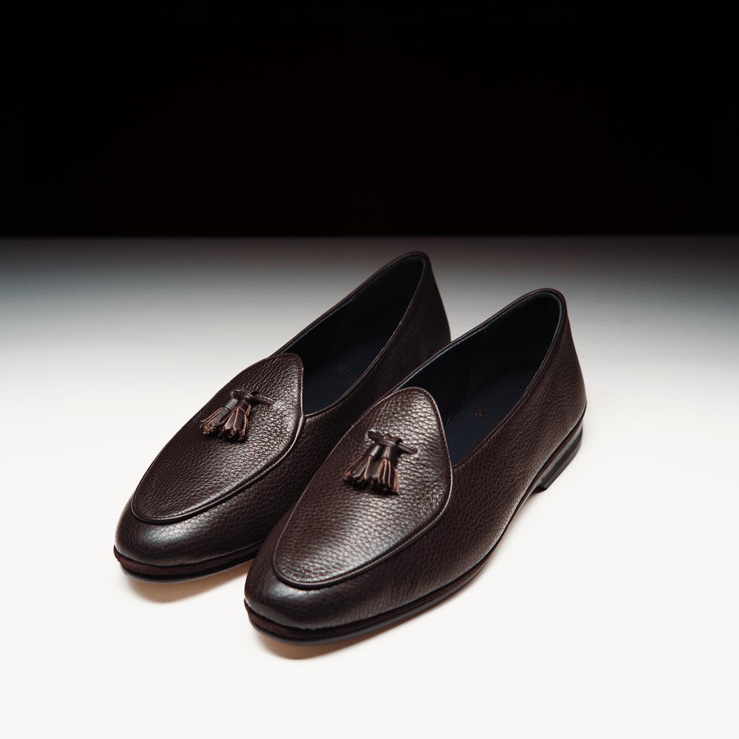 Handmade Genuine Leather Loafers - Black