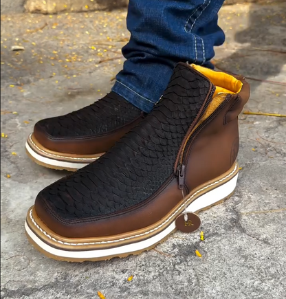 Italian Vintage Python Leather Cowboy Boots -