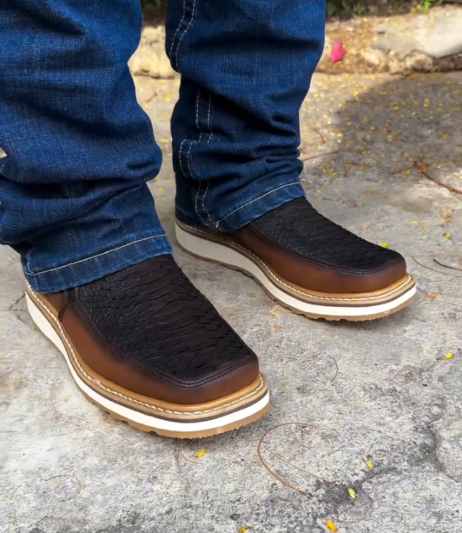Italian Vintage Python Leather Cowboy Boots -