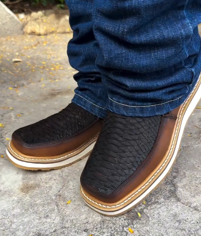 Italian Vintage Python Leather Cowboy Boots -