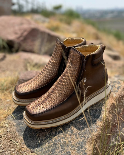 Italian Vintage Python Leather Cowboy Boots -