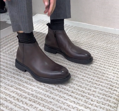 Brown Leather Casual Boots
