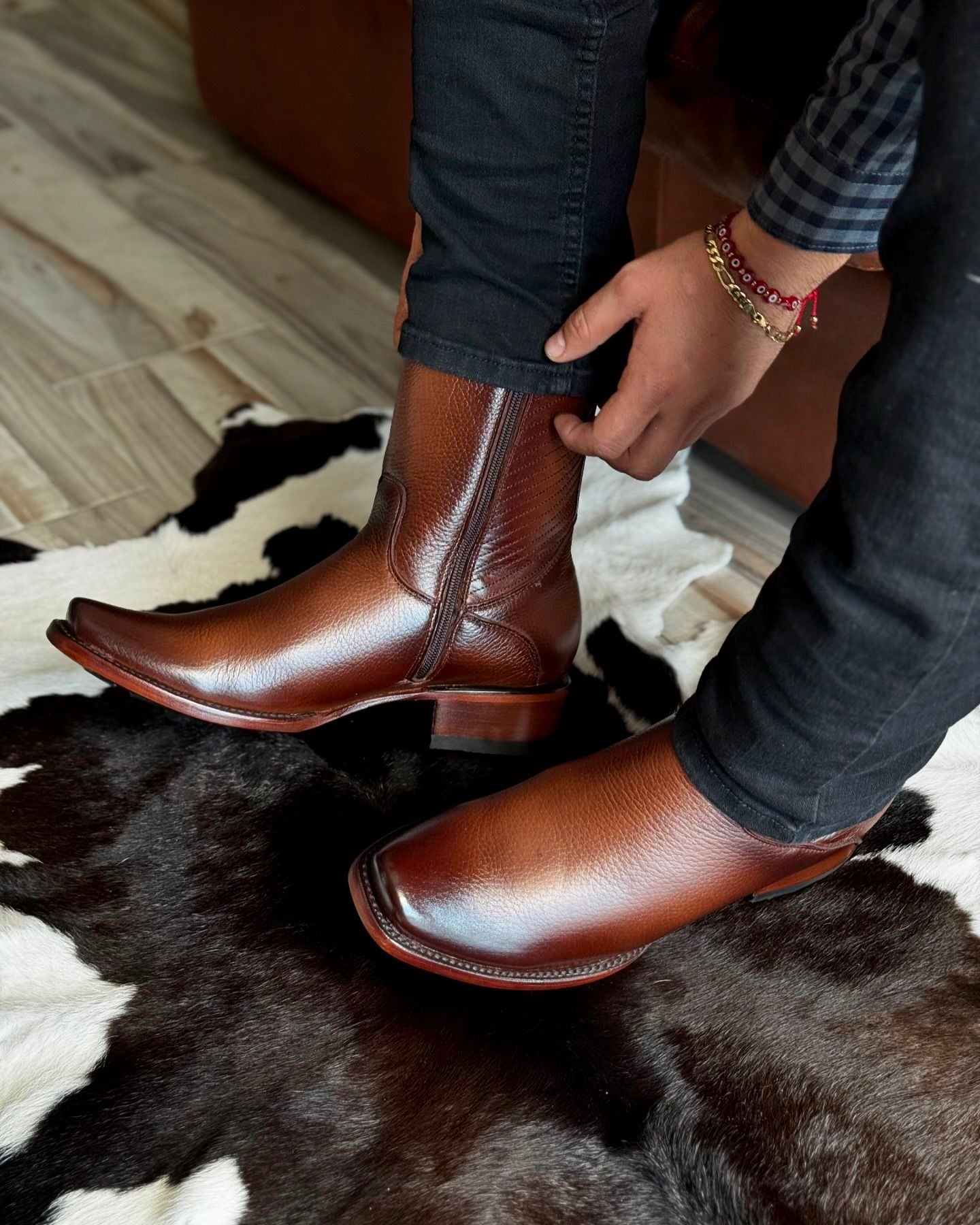 Original Handcrafted Deerskin Western Cowboy Boots