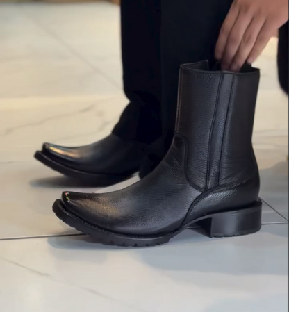 Men's Vintage Deerskin Cowboy Boots