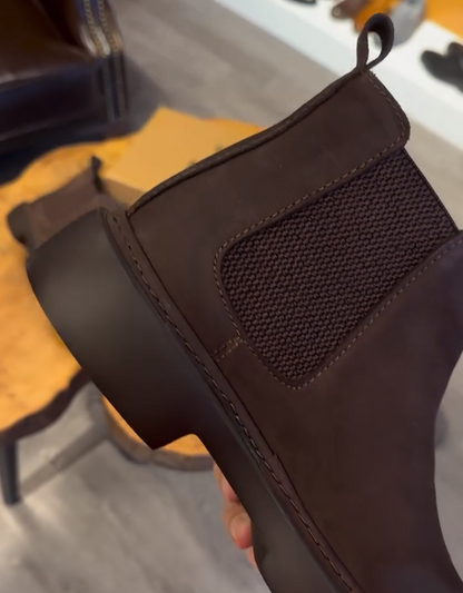 Men's suede platform ankle boots