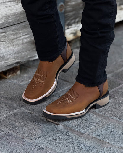 Totem Thick Heel Knight Boots Embroidered Square Toe Martin Boots