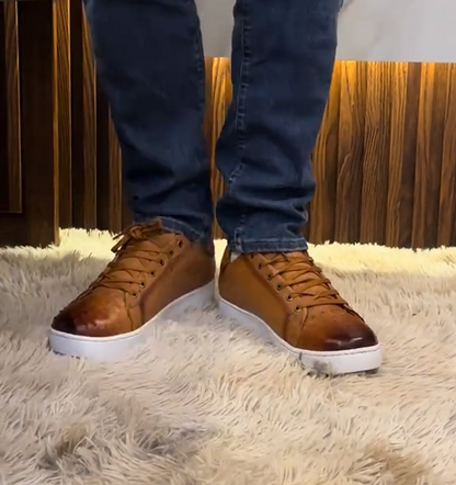 Handmade Ostrich Leather Sneakers