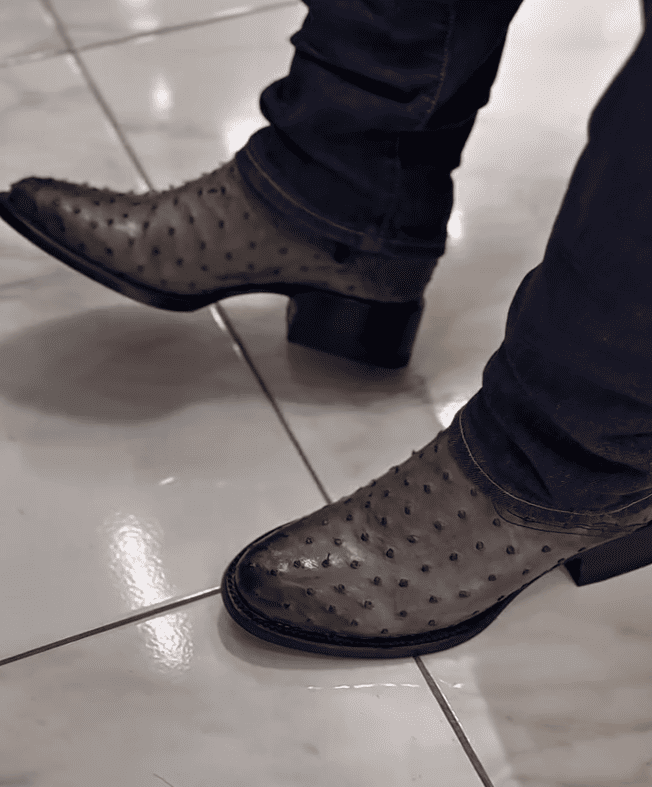 Handmade Ostrich Leather Cowboy Boots