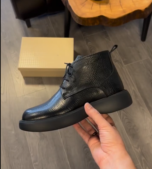 High -quality DedicationNew Rough Textured Leather Men's Boots