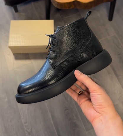 High -quality DedicationNew Rough Textured Leather Men's Boots